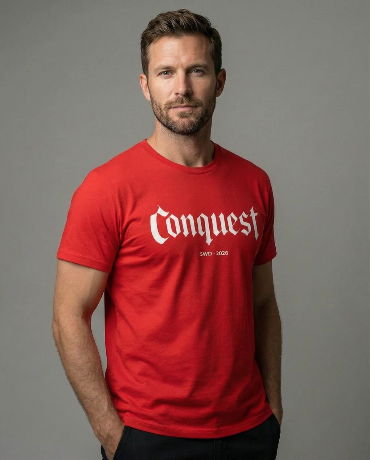 Conquest T-Shirt, Rot-Weiss