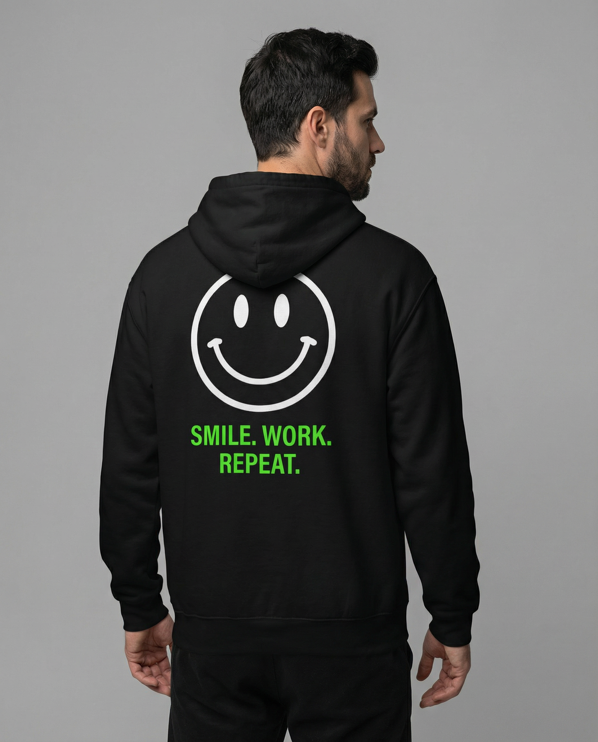 SWD Smile Work Repeat Hoodie Black