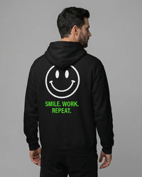 Southwest District Hoodie Unisex "Smile Work Repeat" – Streetwear, Schwarz