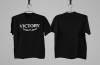 Schwarzes Victory T-Shirt, mit Silber-Glitzer-Effekt – kraftvolles Statement mit Stil (Kopie)