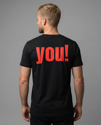 YOU! Statement T-Shirt — Neon Orange Backprint