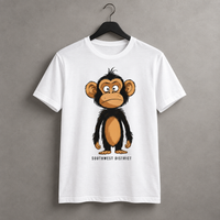Southwest District T-Shirt Unisex "Monkey Business" – Fun Print, Weiss
