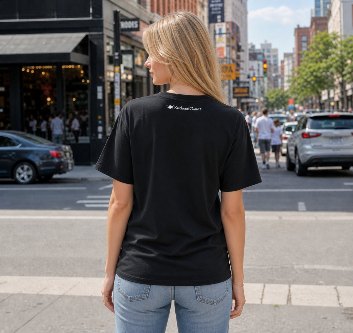 Invasion T-Shirt – Futuristisches Sci-Fi Design | Southwest District | Unisex Schwarz