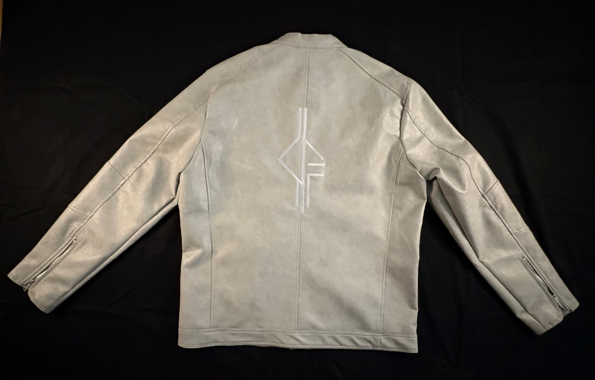 Southwest District Premium Bikerjacke Hellgrau | Runenstick | Gr. XL