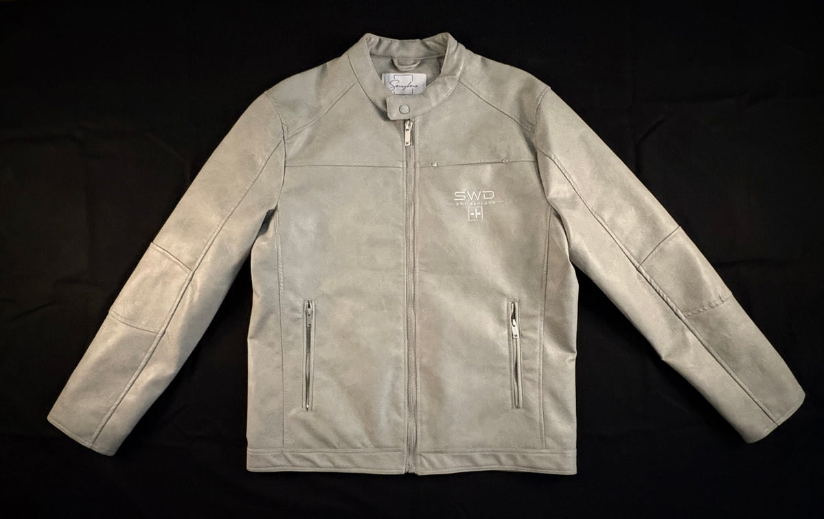 Southwest District Premium Bikerjacke Hellgrau | Runenstick | Gr. XL