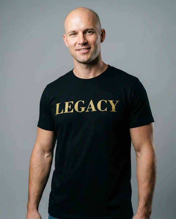 Southwest District T-Shirt Unisex "Legacy" – Gold-Glitzer Print, Schwarz