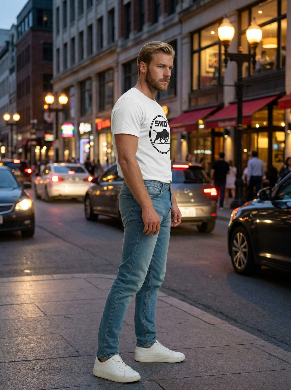 SWD Bull Logo T-Shirt – White Street Edition