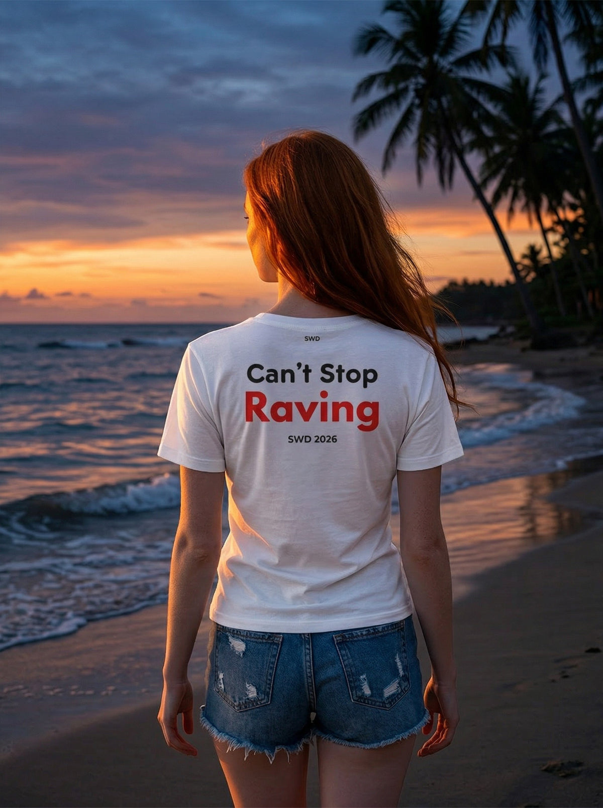 SWD RAVE T-Shirt – White Edition (Slim Fit)