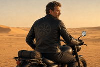 Southwest District Premium Bikerjacke Schwarz – Vegvisir | Gr. XL