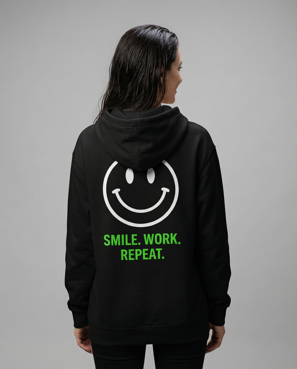 SWD Smile Work Repeat Hoodie Black