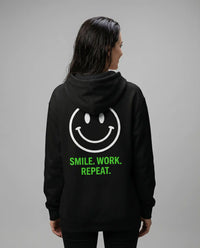 Southwest District Hoodie Unisex "Smile Work Repeat" – Streetwear, Schwarz