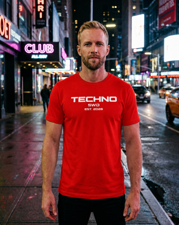 SWD TECHNO – Urban Streetwear T-Shirt Red Edition
