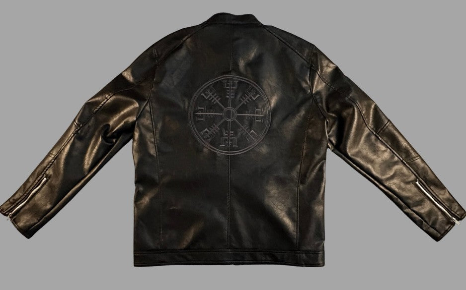 Southwest District Premium Bikerjacke Schwarz – Vegvisir | Gr. XL