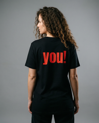 YOU! Statement T-Shirt — Neon Orange Backprint